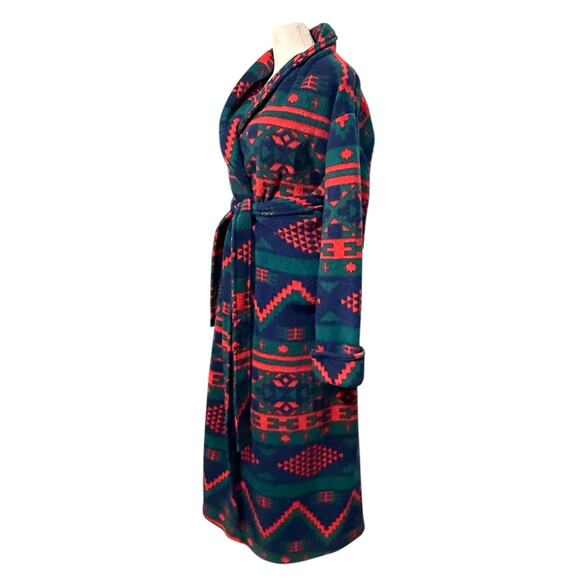 Cypress Fleece Robe Women S Thick Cozy Aztec Southwest Long Plush Vintage 90s - Picture 7 of 8